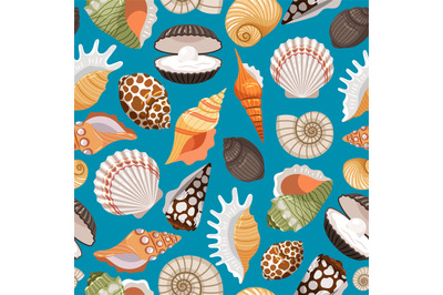 Travel background with sea shells