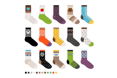 Childrens socks icon set