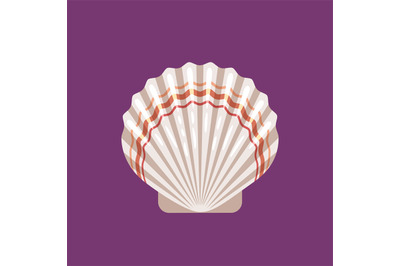 Seashell scallop flat icon