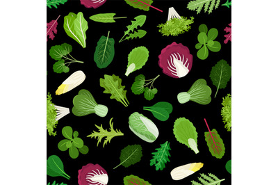 Salad green leaves and herbs background