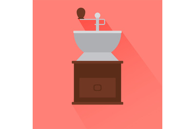 Coffee grinder icon with shadow