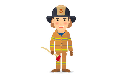 Firefighter man character