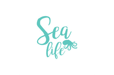 Octopus sea life lettering design