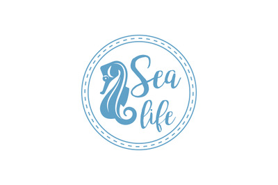 Sea horse lettering design
