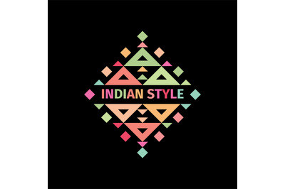 Tribal colorful logo Indian style