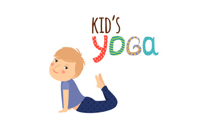 Yoga kids logo design with boy