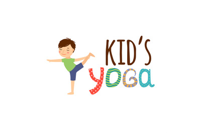 Yoga kids isolated logo