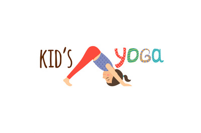 Kids yoga logo design with girl