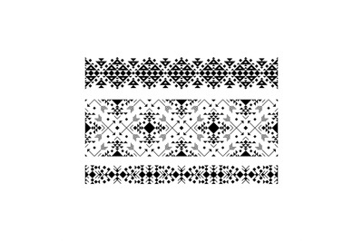 Black ethnic ornamental set on white