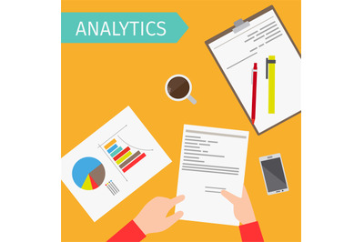 Business analytics top view illustration