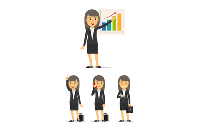 Businesswoman character vector set