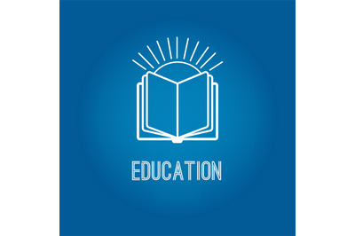 Education logo with open book