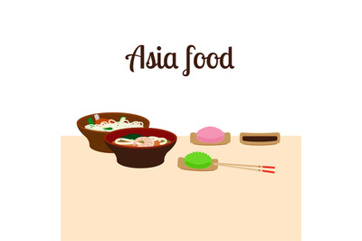 Asia food illustration