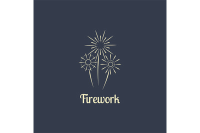 Firework company logo design illustration