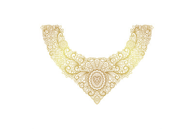 Golden neck print floral design