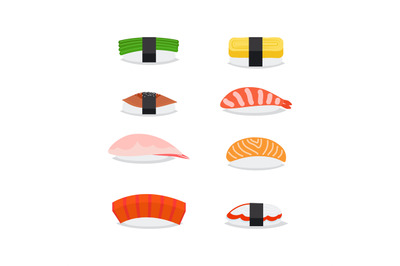 Japanese food icons set