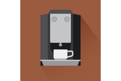 Coffee machine icon with shadow