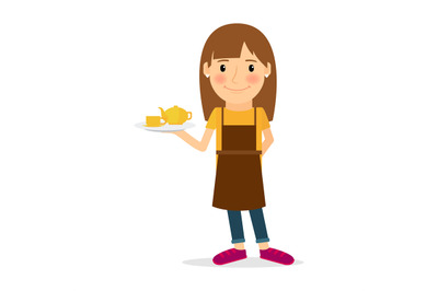 Waitress cartoon icon