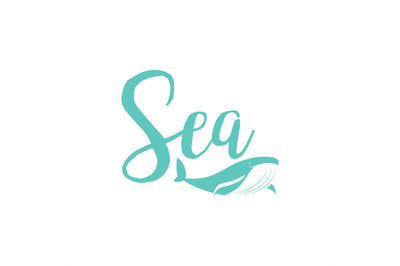 Whale sea lettering design