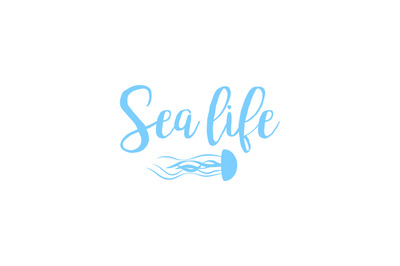 Jellyfish sea life lettering design