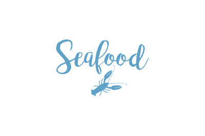 Seafood lettering design with lobster