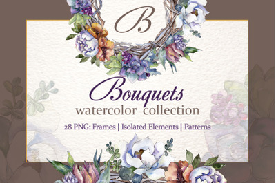 Bouquet Blooming meadow watercolor png