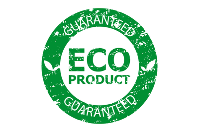 Guaranteed eco product rubber stamp green