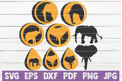 Elephant Earrings SVG Cut File Templates