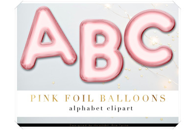 Rose Gold Foil Balloons Letters Clipart