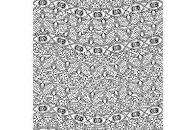 Indian Black and White Seamless Pattern