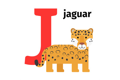 English animals zoo alphabet letter J