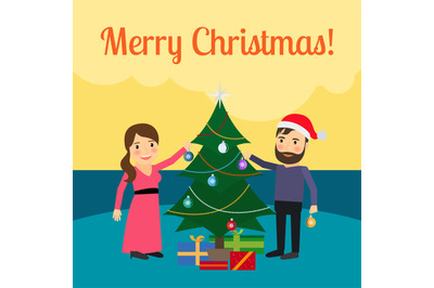 Merry Christmas cartoon illustration