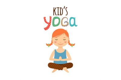 Yoga kids logo design with girl