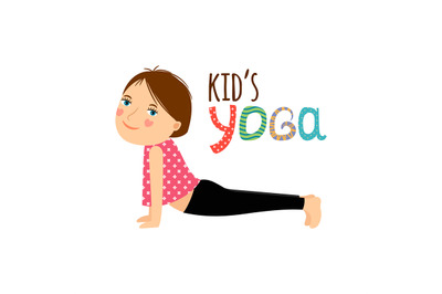 Yoga kids isolated logo design