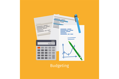 Budgeting cartoon style illustration