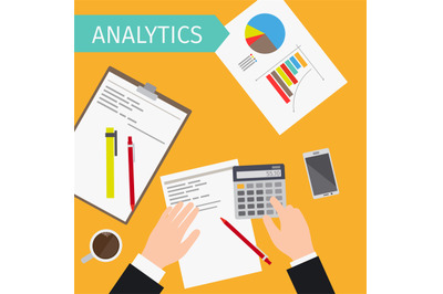 Business analytics top view illustration