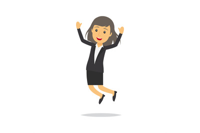 Jumping businesswoman character