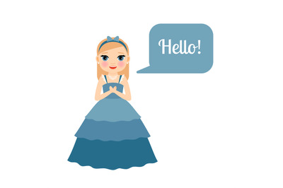 Cute princess with speech bubble