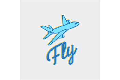 Travel or airplane logo vector icon