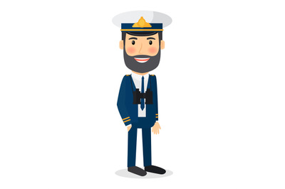 Sea captain vector character