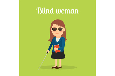 Disabled blind woman