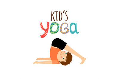 Yoga kids logo with boy