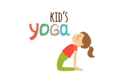 Yoga kids isolated logo design