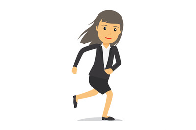 Running businesswoman character