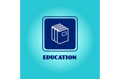 Education logo with book pile