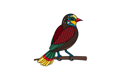 Bird with floral pattern