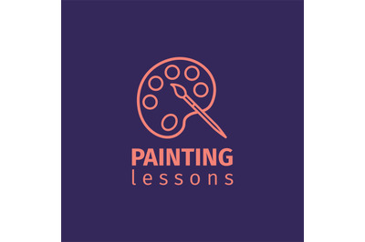 Painting lessons thin line icon