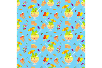 Ice cream and candies seamless pattern