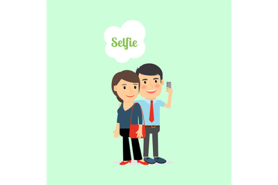 Man and woman taking Selfie