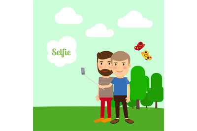 Two boys taking selfie